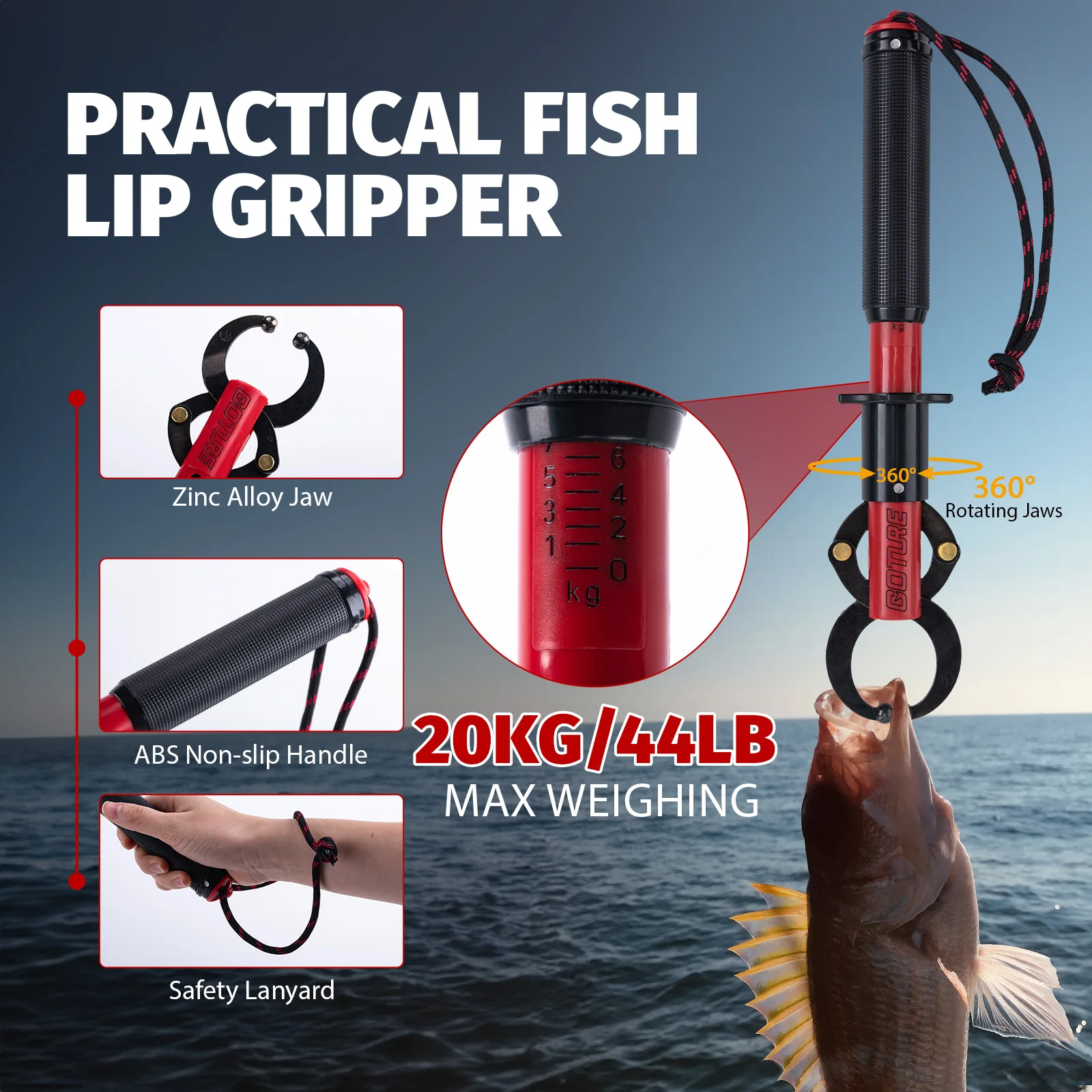 Goture Kit de pesca – Alicates, pinza, desanzuelador y tijeras - imagen 5