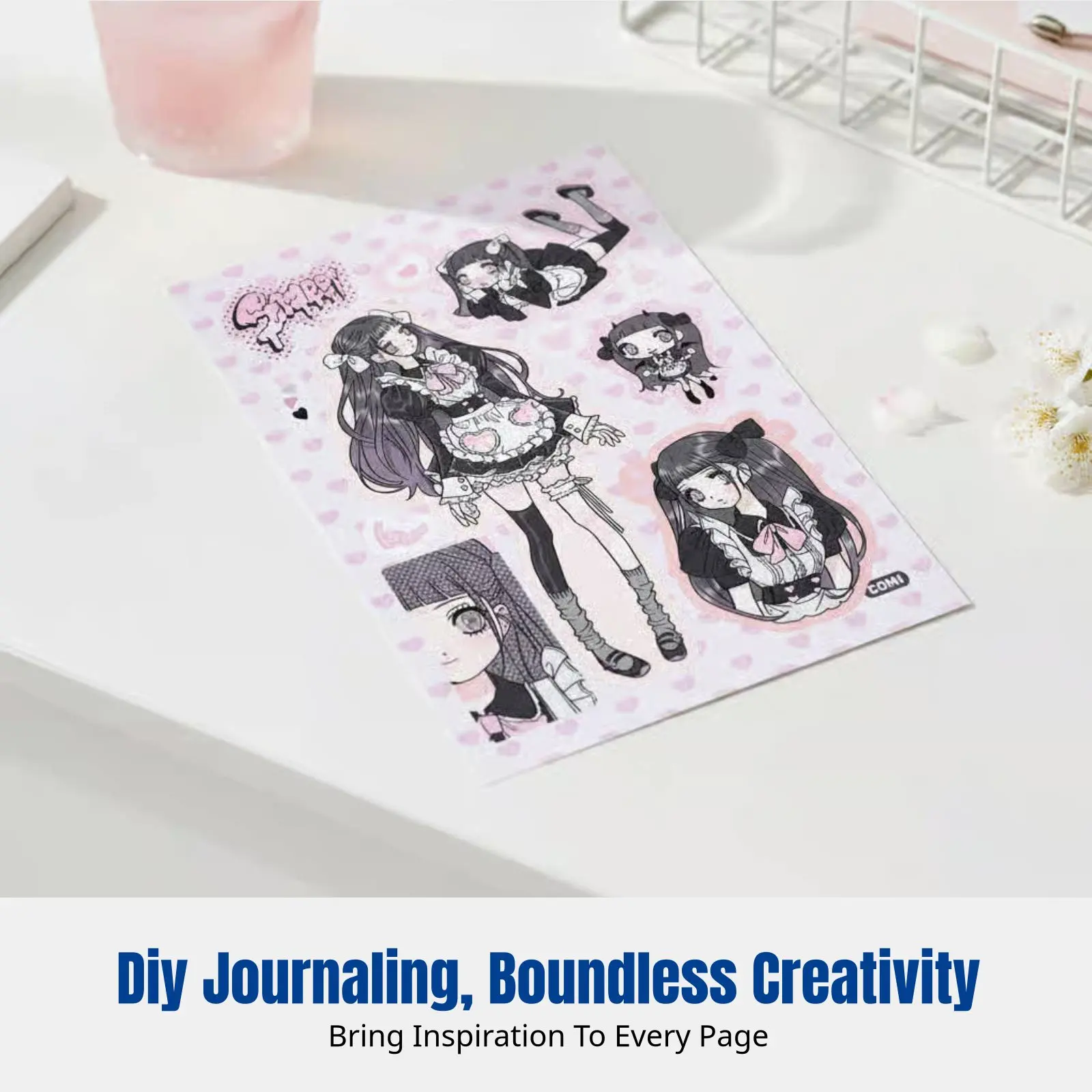 

Sticker Book, Korean Sweet Cool Girl Character Stickers, Creative Ins Material for Journaling, Random Designs