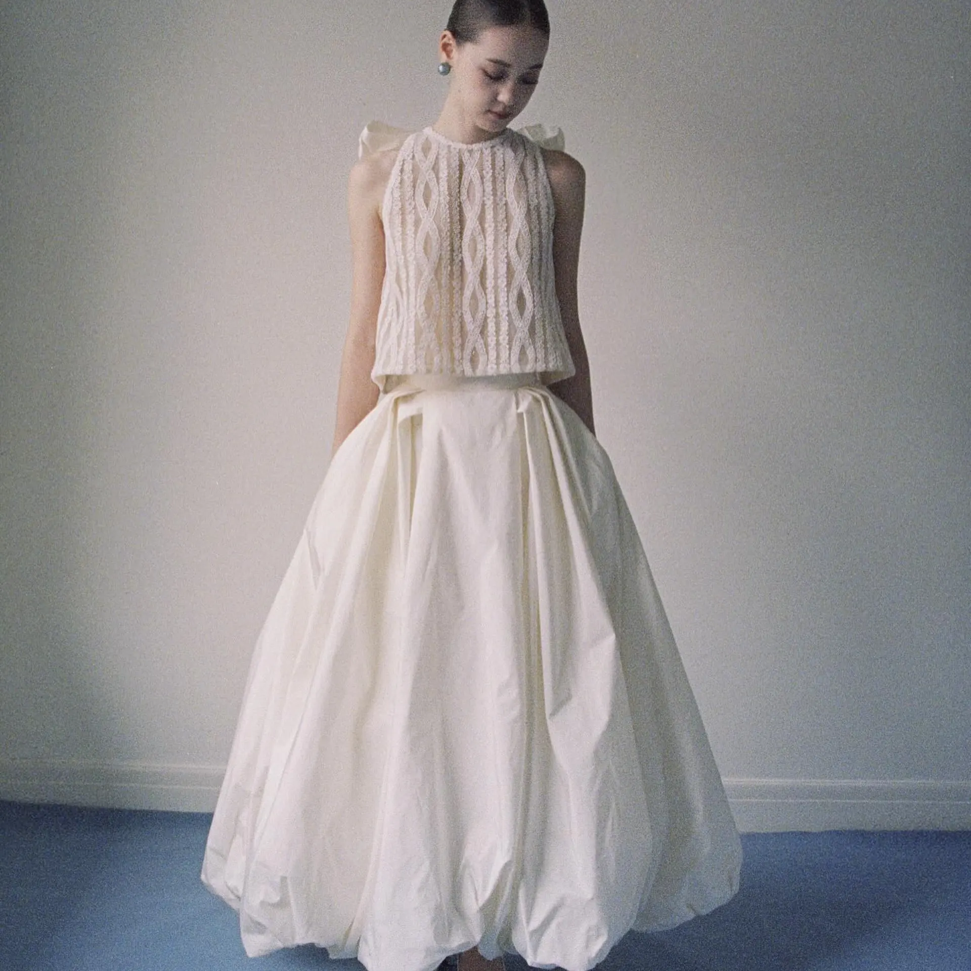 

Шикарная кремово-белая бальная юбка для женщин, длинная юбка с высокой талией для официального свадебного гостя или подружки невесты, летняя струящаяся пышная юбка 2026