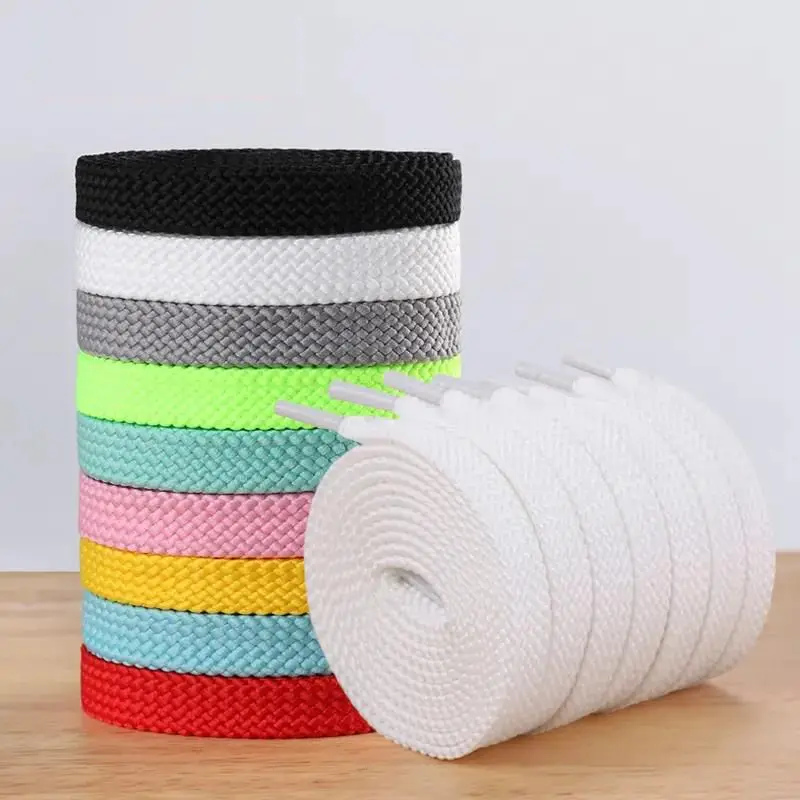 1 Pair Classic White Black Shoelaces Flat Braided Hollow Out Luxurious Simple Leisure Sports Tennis Unisex Thick Satin Shoelace