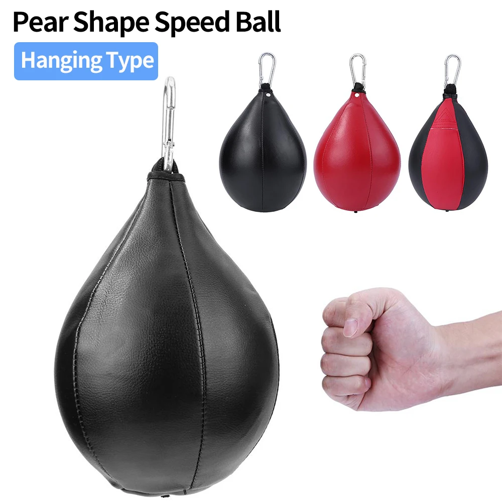 Boxing Speed Ball Pear Shape PU Speedball Punching Bag Hanging Swivel Hook Muay Thai Sandbag Speedball Gym Training Ball