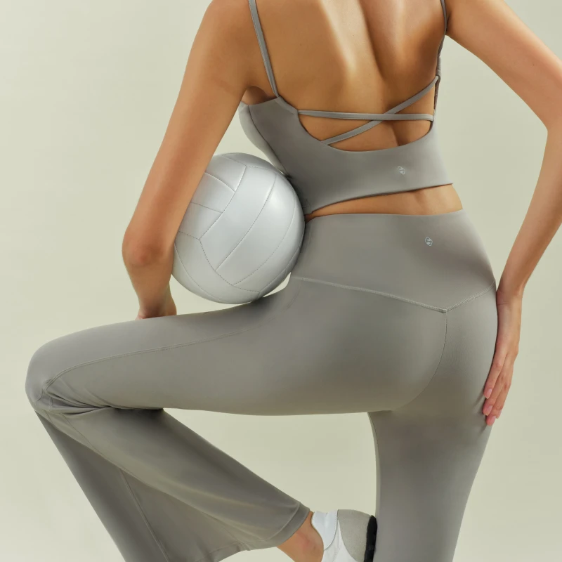 SUJIIN Yoga Flared Pants Women 2025 Autumn Mid Waist Slim Sports Pant Female Casual Highly Elastic Trousers Woman Clothing SK016
