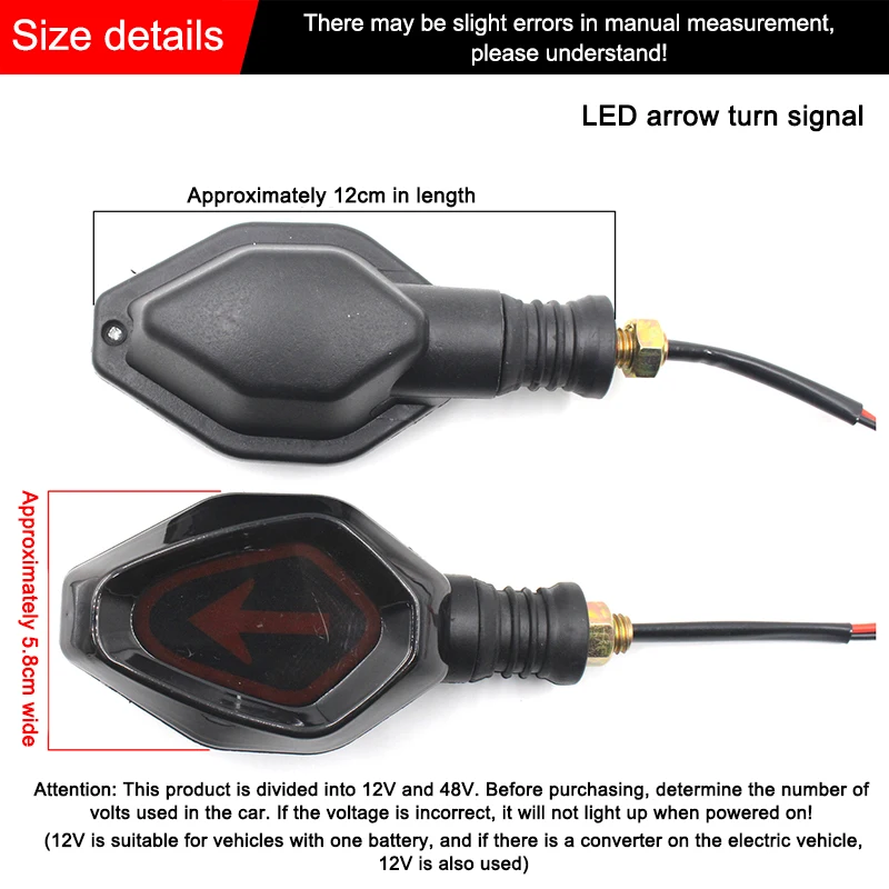 Motocicleta dianteira e traseira LED Turn Signal Lights, Steering Lamp, Super Bright, 12V