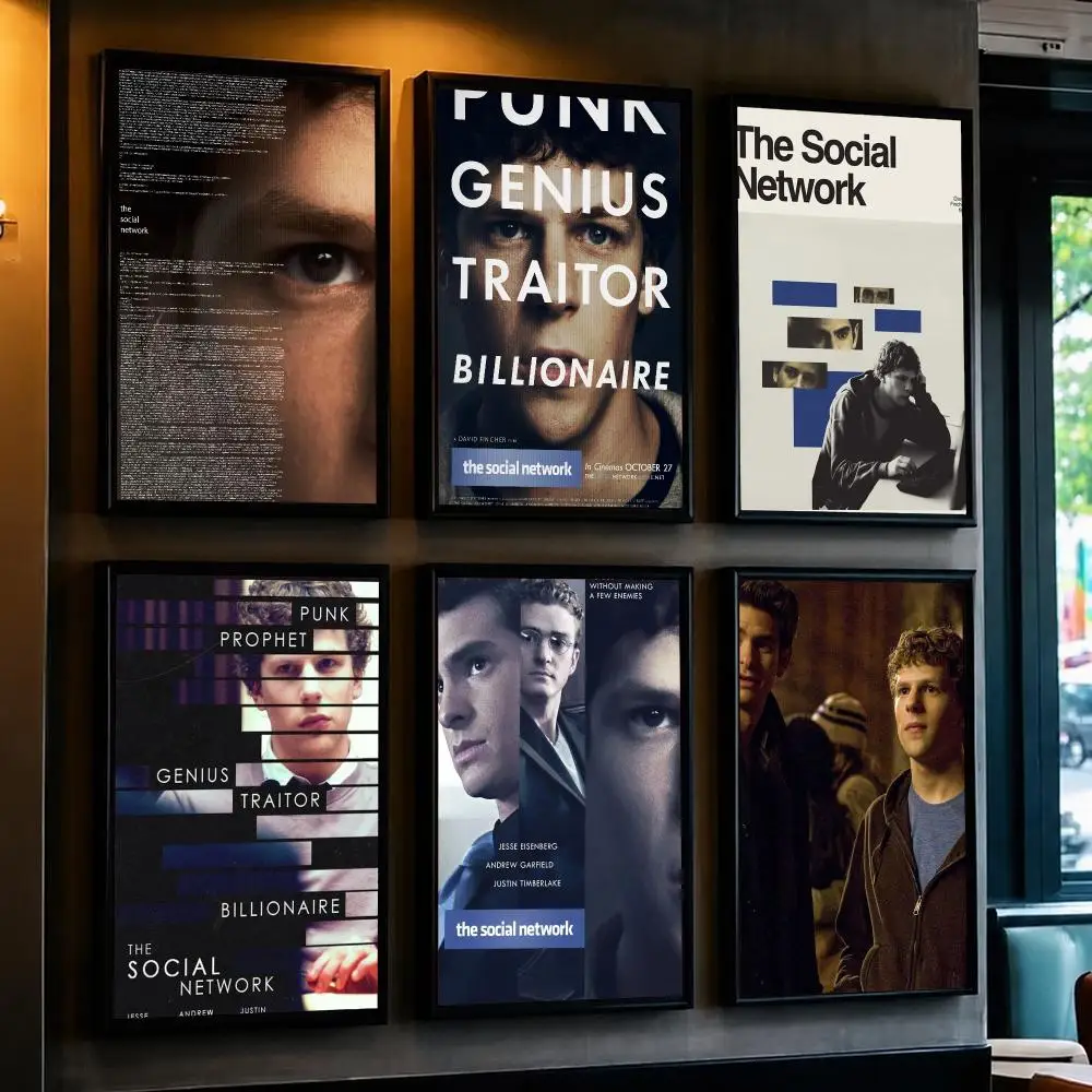 classic movie T-The Social Network 2010-K Poster Minimalist Wall Sticker for Cafe Office Bar Home Decor and Gift