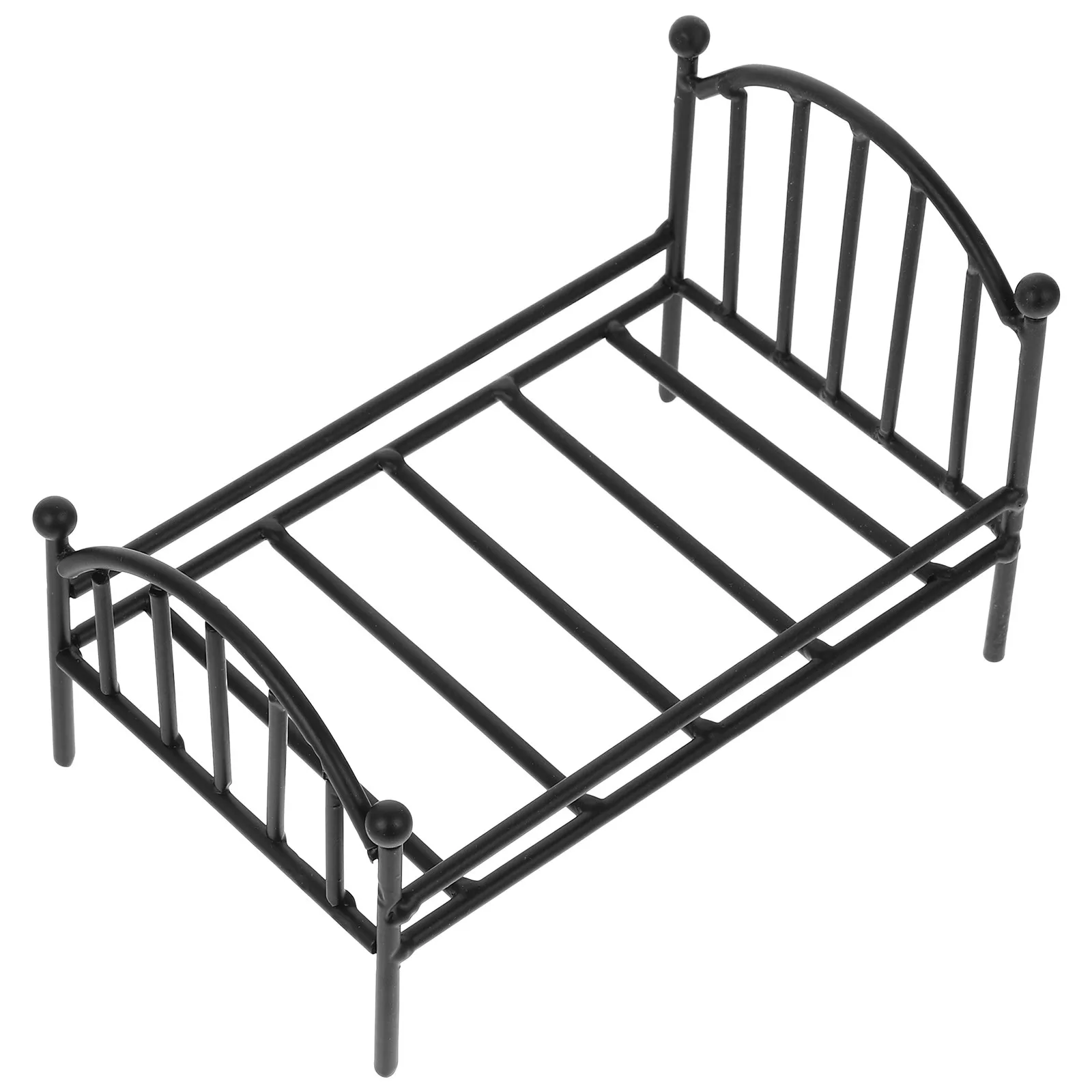

Miniature Metal Bed Frame Excellent Size for Tiny House Bedroom Scene Iron Bed Flowerpot Rack Accessory Mini House Accessories