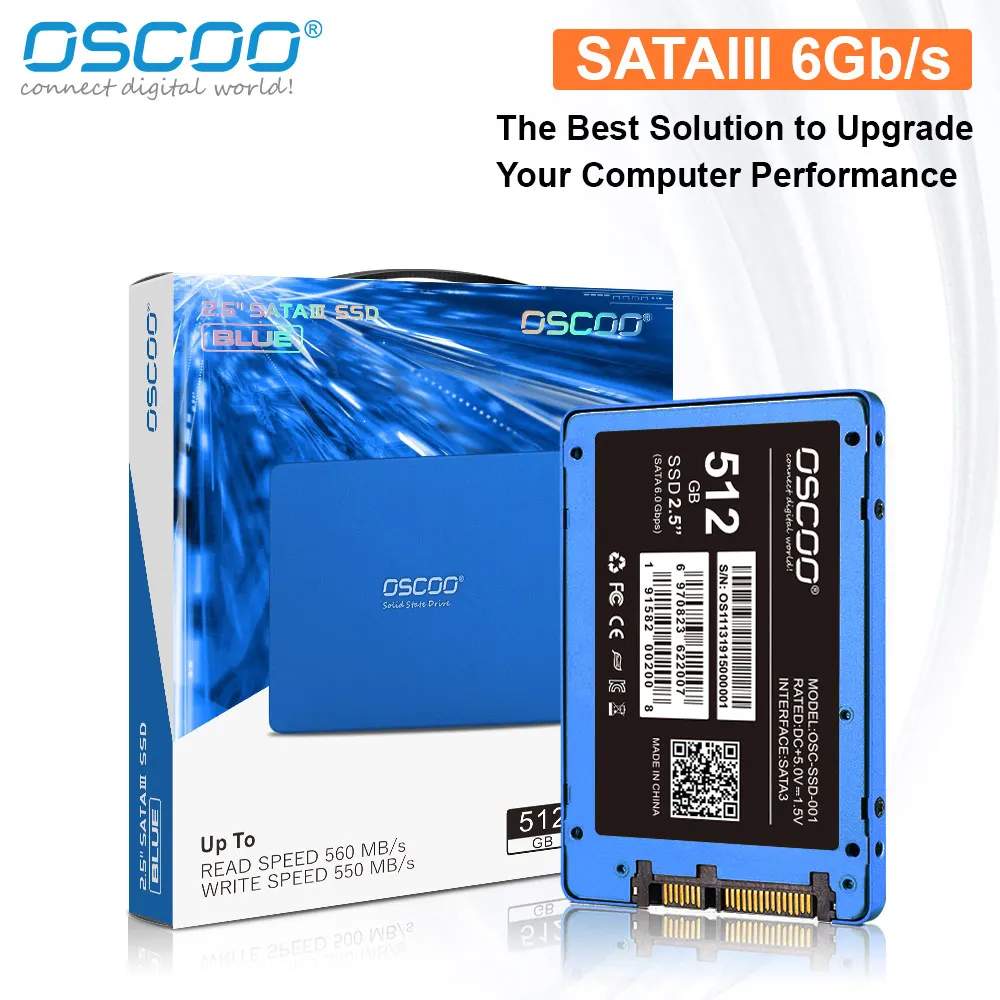 OSCOO SSD Drive HDD 2.5 Hard Disk SSD 1TB 2T 512GB 128GB 256GB SATA3 Disk Internal Hard Drive for Laptop Computer