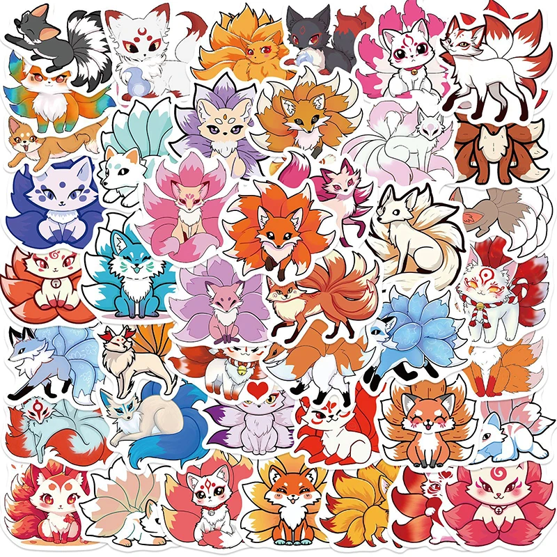50PCS Cute Cartoon Nine-Tailed - Phone Cases Kids review and price