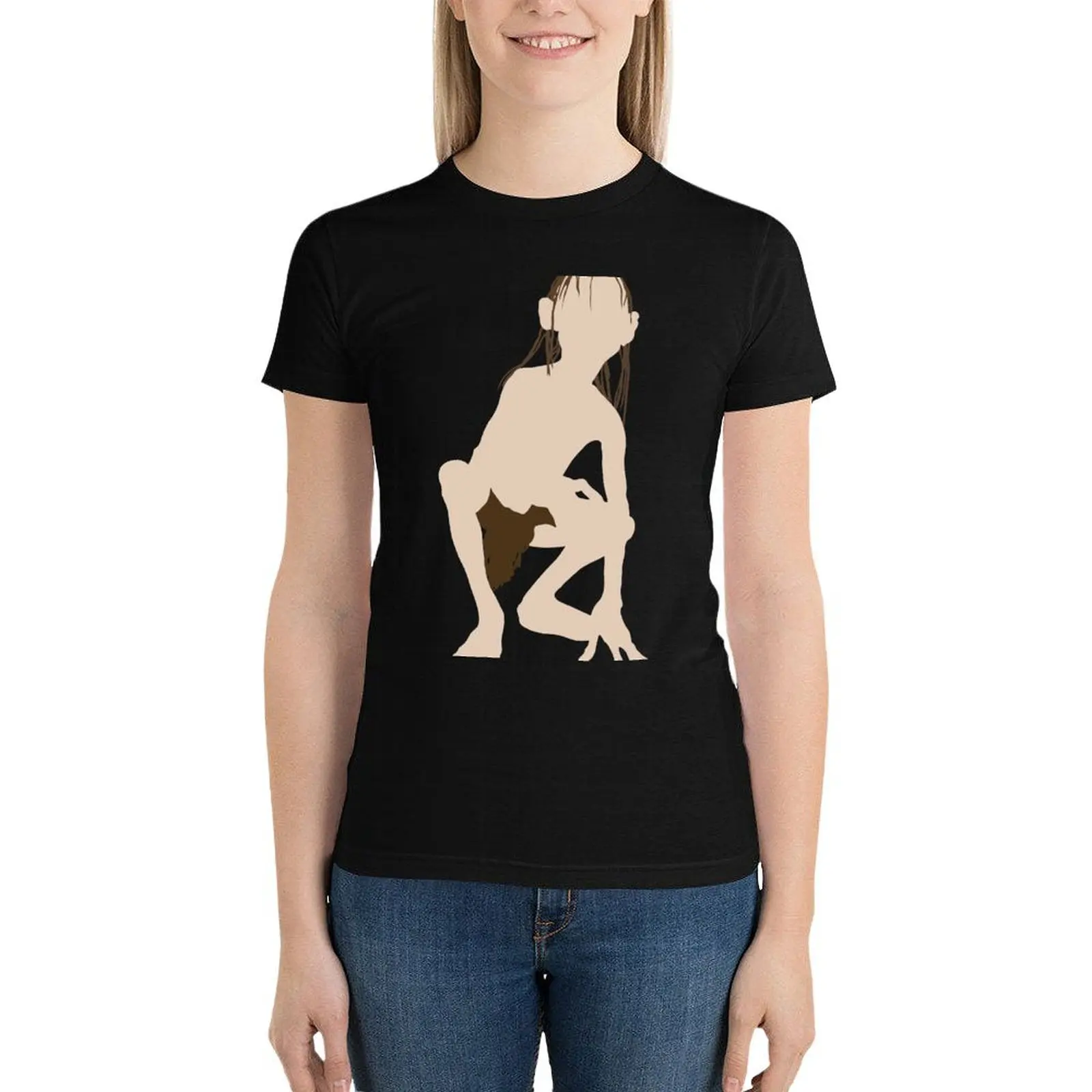 Gollum camiseta lisa para mujer, camisetas gráficas en blanco, camisetas gráficas