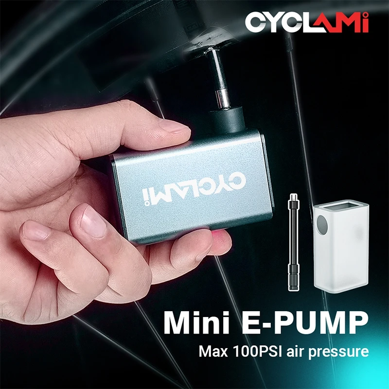 CYCLAMI A3 Mini Electric Air Pump Portable Bicycle Cordless FV AV Inflator Presta Schrader Valve Outdoor Road MTB Bike Aluminum