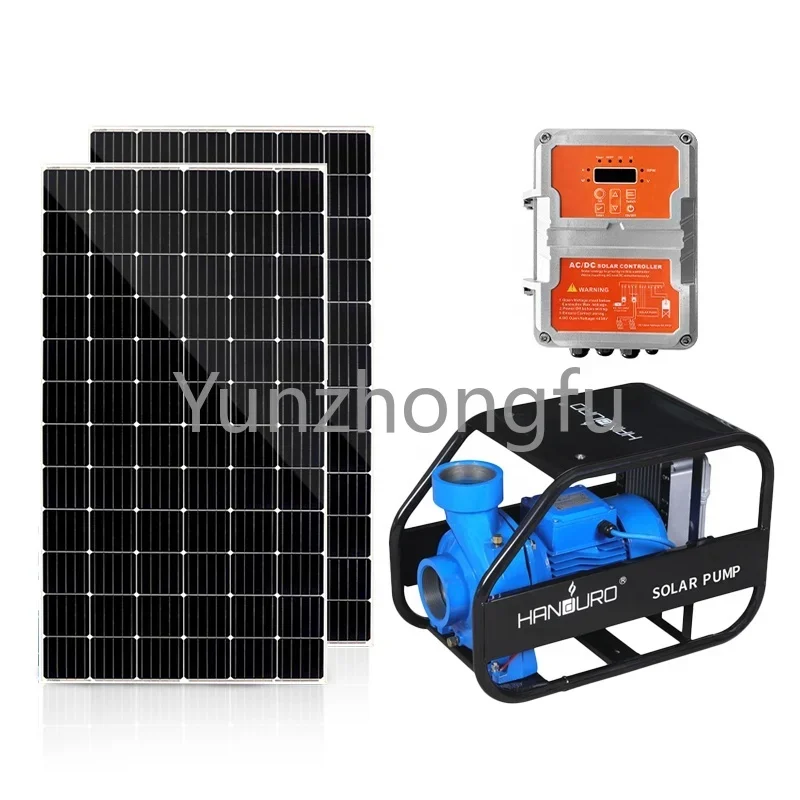 Solar Surface Water Pump 70m3/h Flow AC/DC 4 Inch 2.2KW Power Water Pump System for Irrigation 24M Max Head