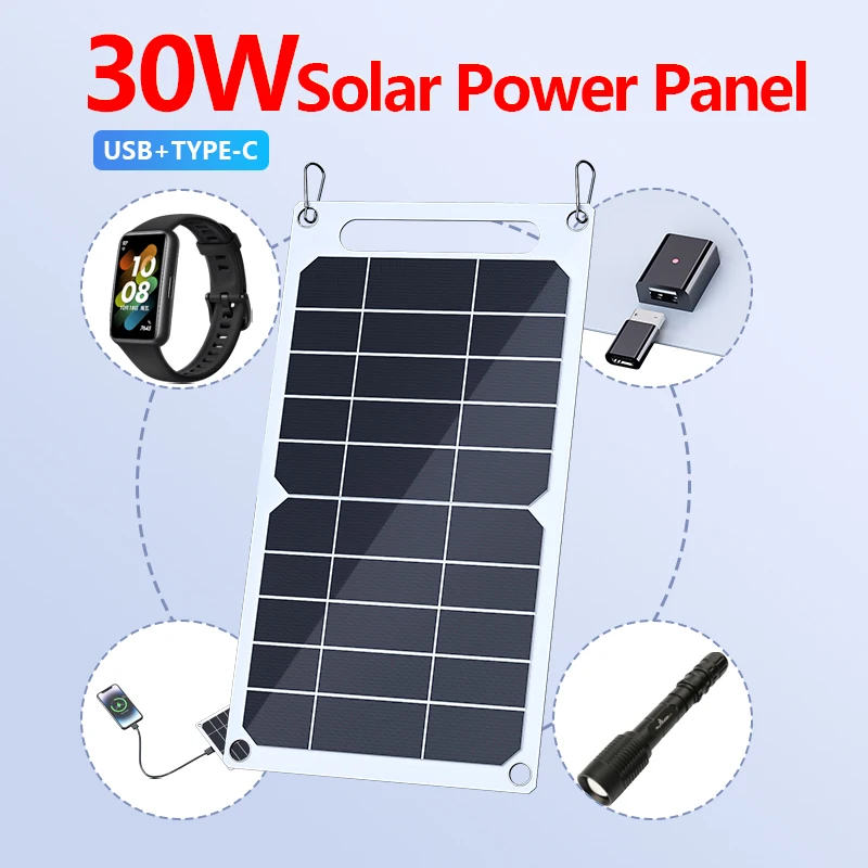 40W Portable Solar Panel with USB Interface Design and 5V Output Solar Power Bank Suitable for Outdoor Activities