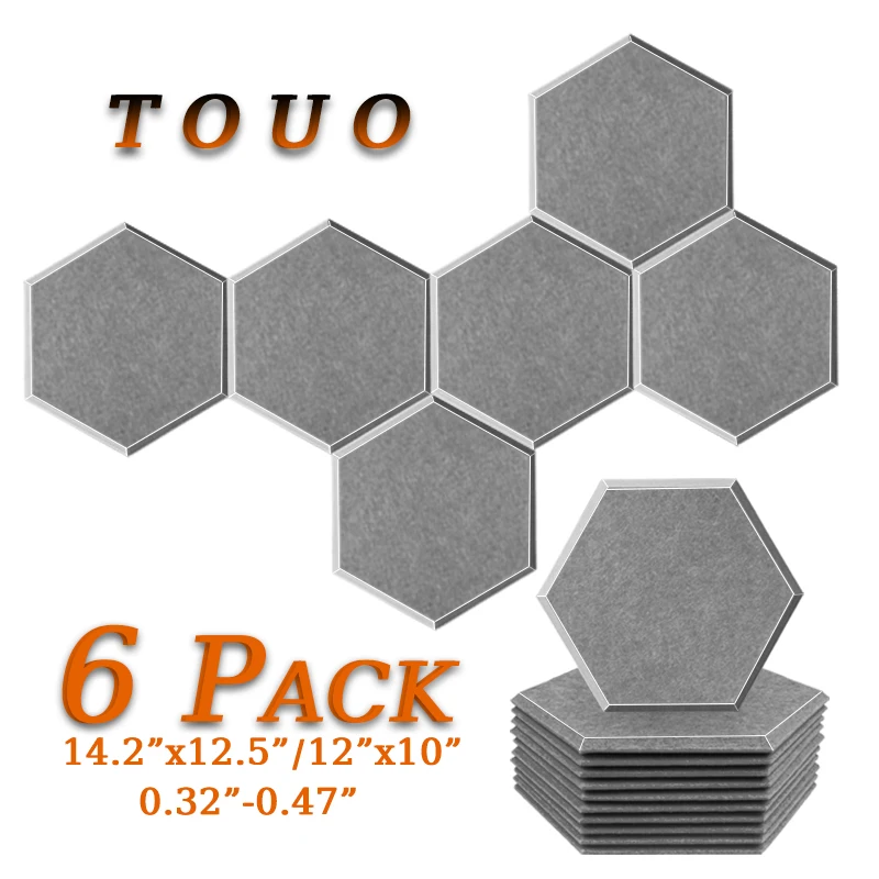 

TOUO Soundproofing Panels 6 Pcs Soundproof Wall Panels Flame-Retardant Sound Absorbing Material Sound Absorbing Treatment