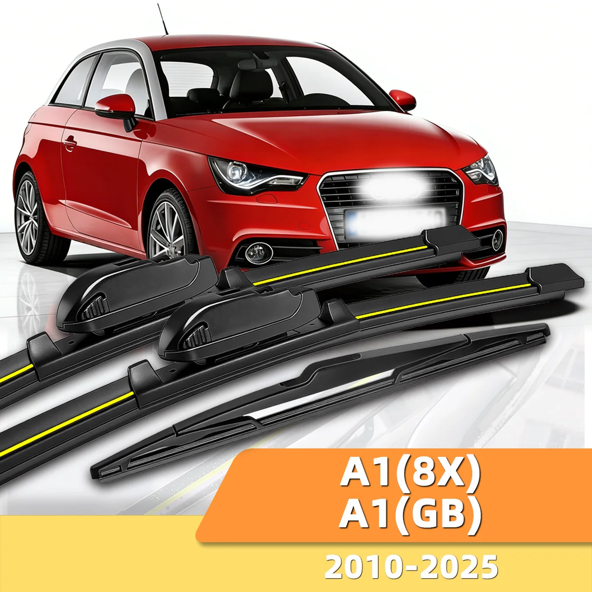 

3PCS Car Wiper Blades Suitable For Audi A1(8X) A1(GB) 2010-2025 Natural Rubber Strip Accessories Car Front And Rear Wipers