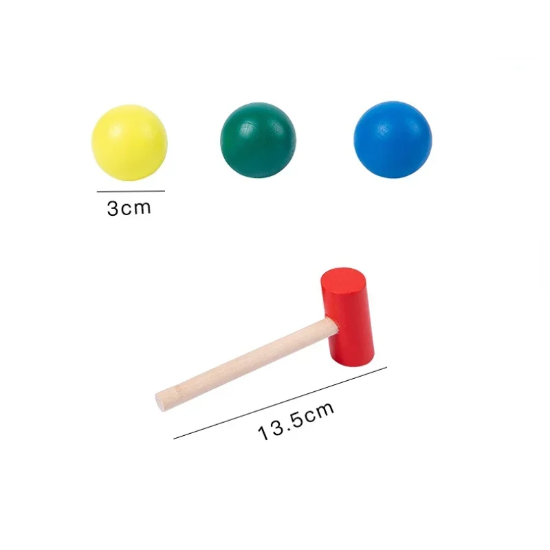 Brinquedos de madeira rolo torre de madeira com martelo bater jogos bater bola gota escada jogo crianças mão-olho coordenação treinamento