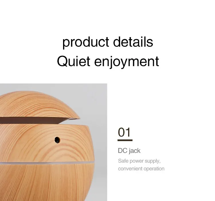 Humidifier Electric Air Aroma Diffuser Wood Ultrasonic Air Humidifier Essential Oil Aromatherapy Cool Mist Maker for Bedroom