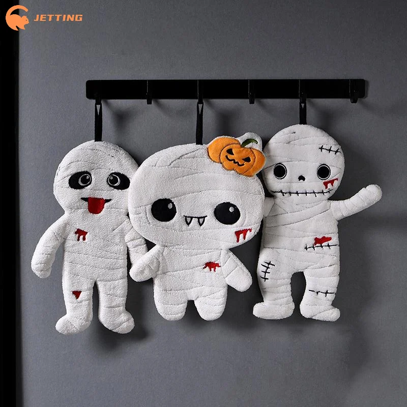 1Pcs Halloween Hand Towel Kitchen Absorbent Cleaning Cloth Hanging Quick Drying Coral Fleece Rag Bathroom Spooky Hand Cloth