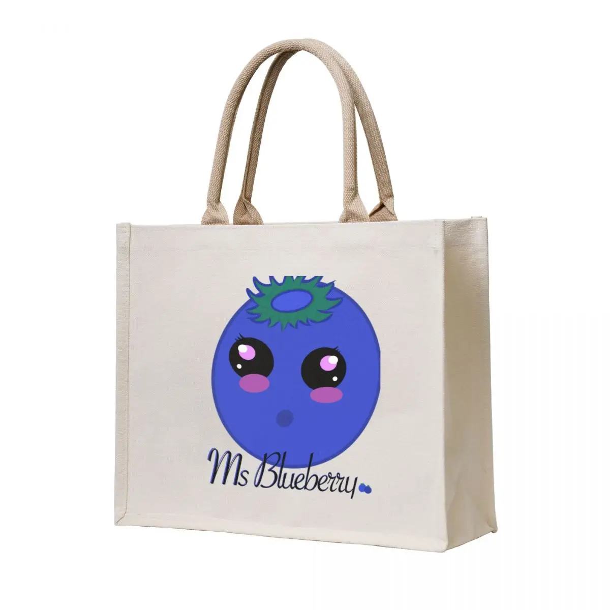 

Commission: Ms Blueberry Tote Bag university shopper bag Women's bag Canvas stote hand ladies
