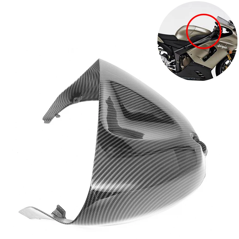 Motorcycle ABS PLASTIC Hydro Dipped Carbon Fiber Finish Gas Tank Cover Fairing Cowl For KAWASAKI Ninja ZX6R ZX636 2005 2006