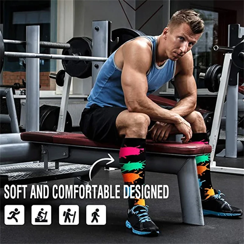 1PCS Compression Socks Stockings Women Men Best Graduated For Athletic Edema Diabetic Flight Shin Splints Running Marathon Socks