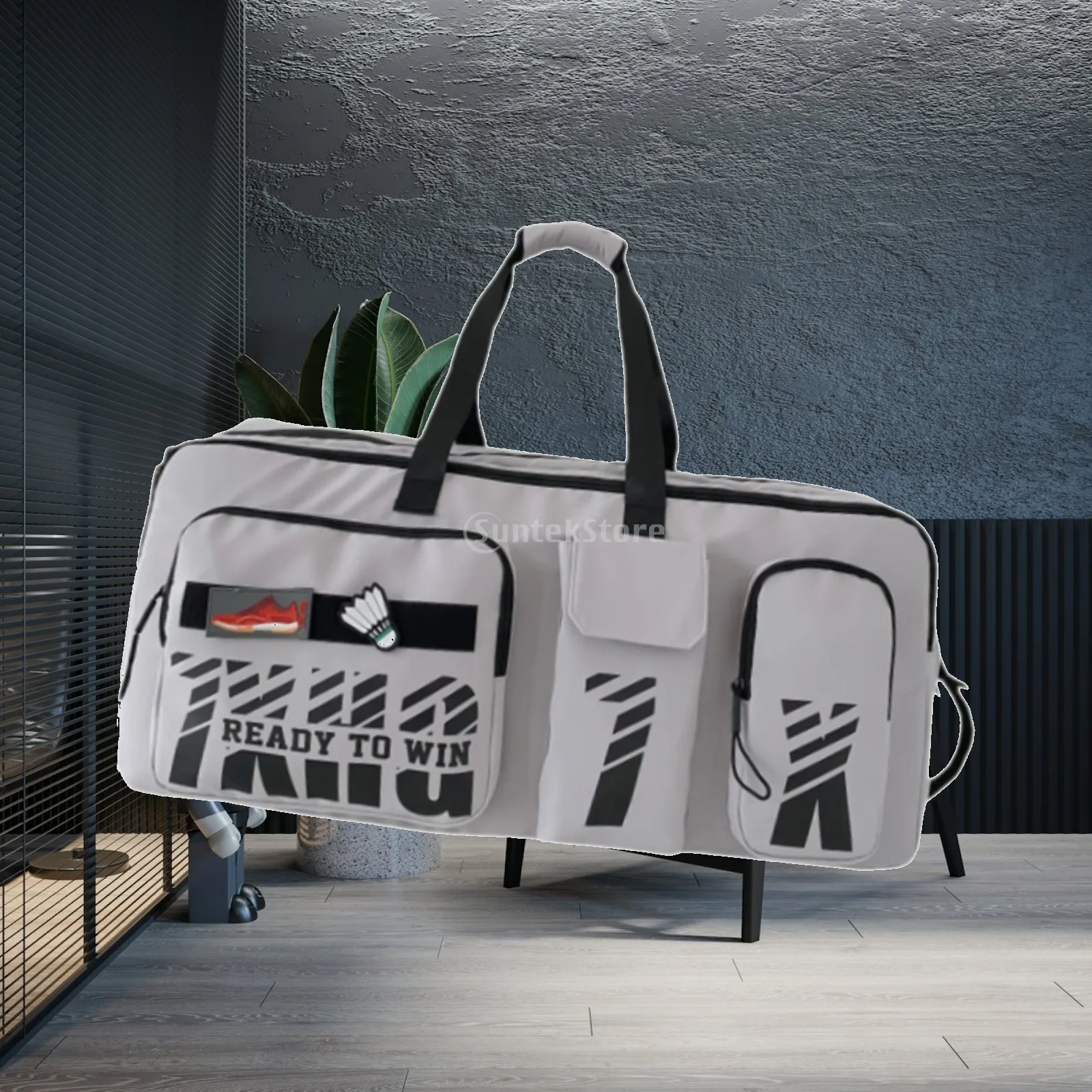 

Badminton Bag Multifunctional with Shoe Compartment for Women Men Badminton