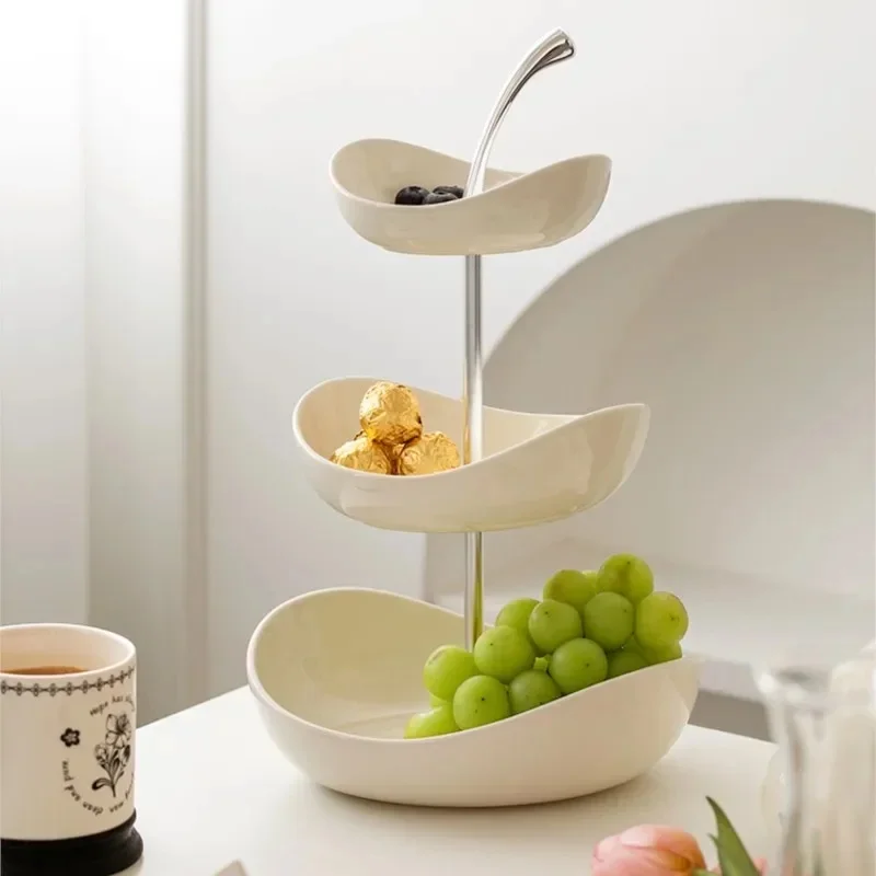 Fruit Plate Home Living Room Coffee Table Ornaments Candy Dish Placed Snack Tray Multi-layer High-grade Fruit Plate  JJ4510