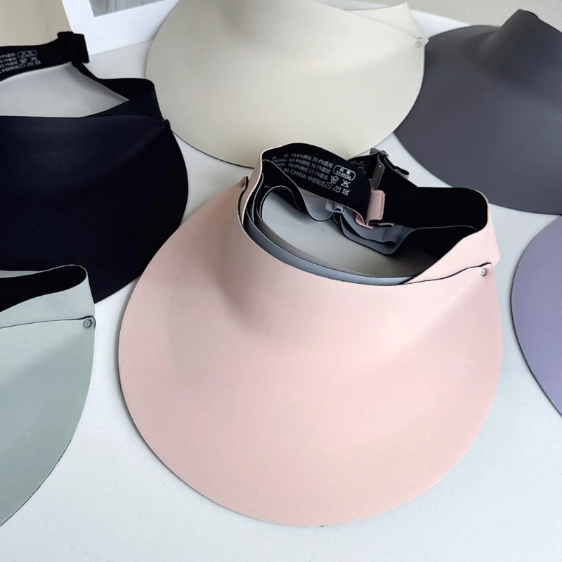 Ice Silk Summer Seamless Sun Hat Empty Top Adjustable Sunscreen Baseball Cap UV Protection Large Brim Breathable Air Sun Hat