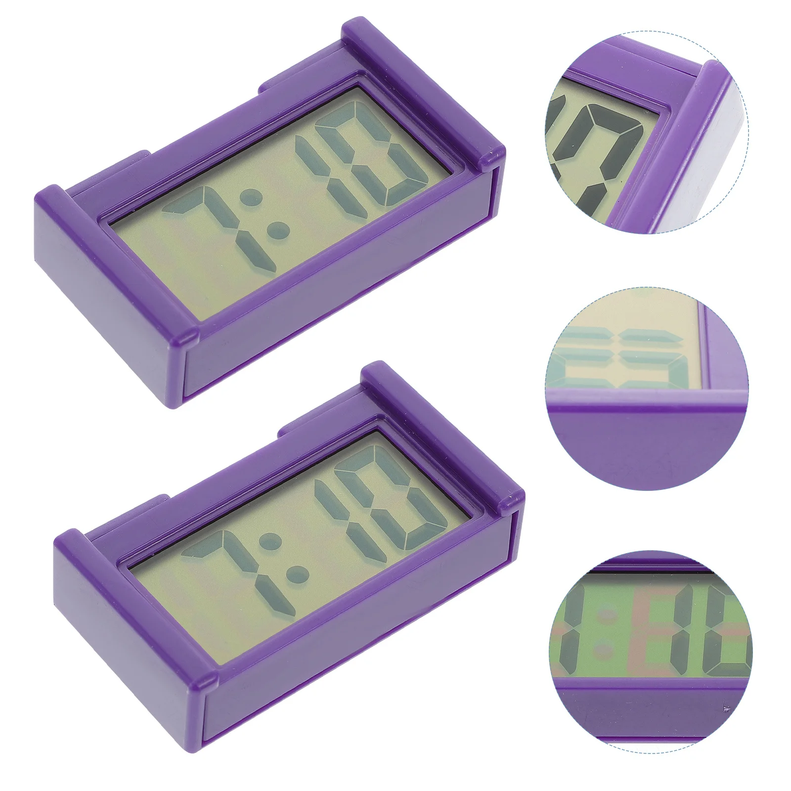 

2 Pcs Mini Clock for Car Digital Auto Automobile Dash Dashboard Electronic Small