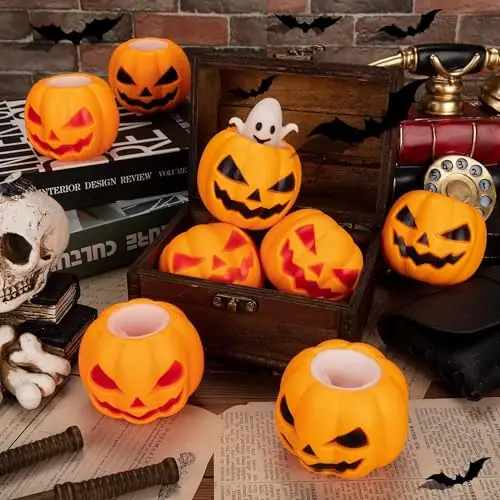 Boule anti-Stress tête de citrouille d'halloween, jouets Pop-Up fantôme mignon pour soulager le Stress, jouets Fidget à presser (couleur aléatoire), 1/2/4 pièces