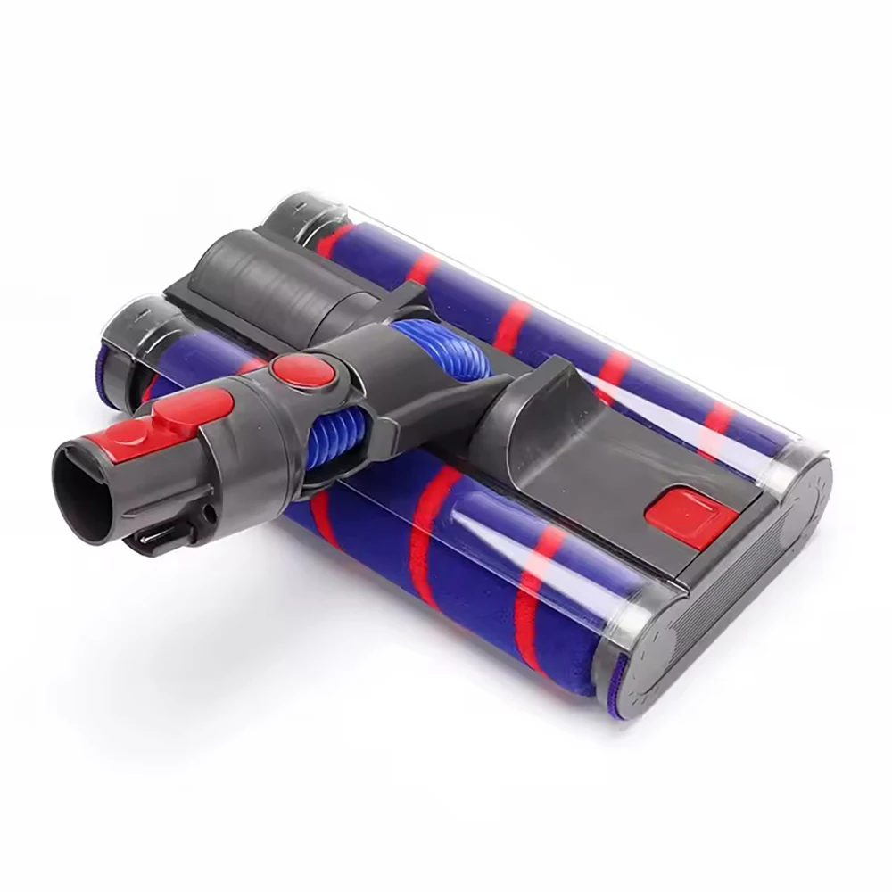 Моторизованная двойная насадка для щетки для пола, инструмент для пылесоса Dyson V8 V7 V10 V11 V15, мягкая бархатная подметальная машина, замена роликовой щетки