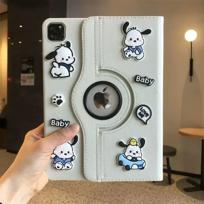 Sanrio Anime Pochacco Ipad Case For Pro 11in 10.5 Inch Kawaii Cartoon 2022 10th Case 360° Rotate Protect Shell Toy Case Gift