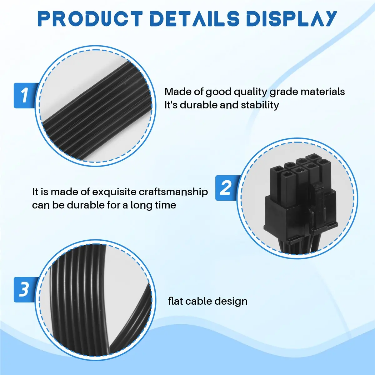 (DT37) CPU 8 Pin Male to CPU 8 Pin (4+4) Male EPS-12V Motherboard Power Adapter Cable for Corsair Modular Power Supply (60cm)
