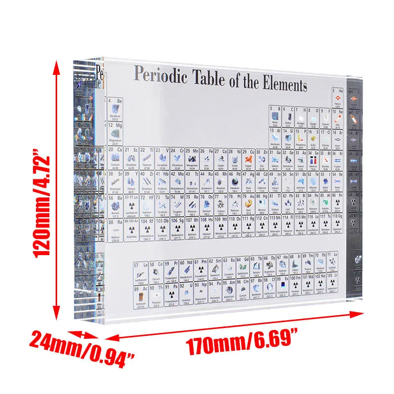 Acrylic Periodic Table Display Decor Kids Teaching Chemical Element Display Card School Day Birthday Gifts Home Decor Colorful