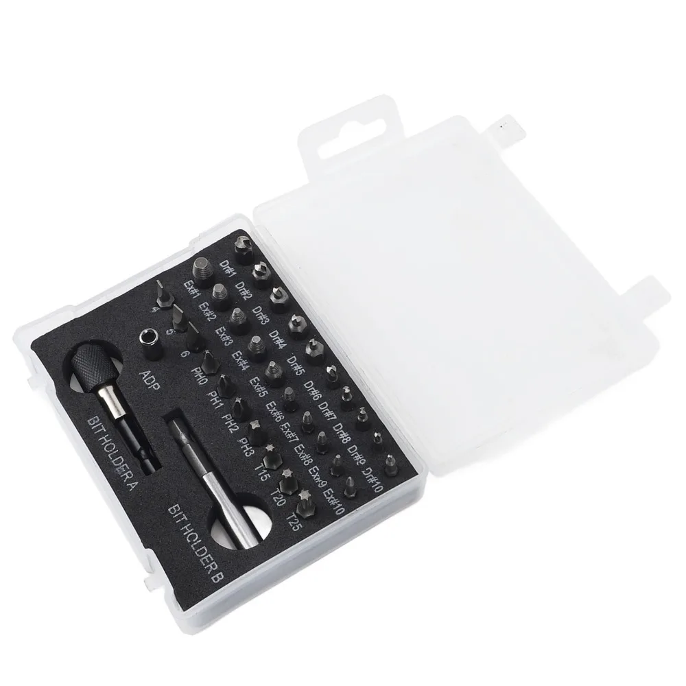 33pcs HSS Drill Bits Screw Extractor Set Reverse Spiral Grip Storage Case Bolt Remover Kit Upgraded Design