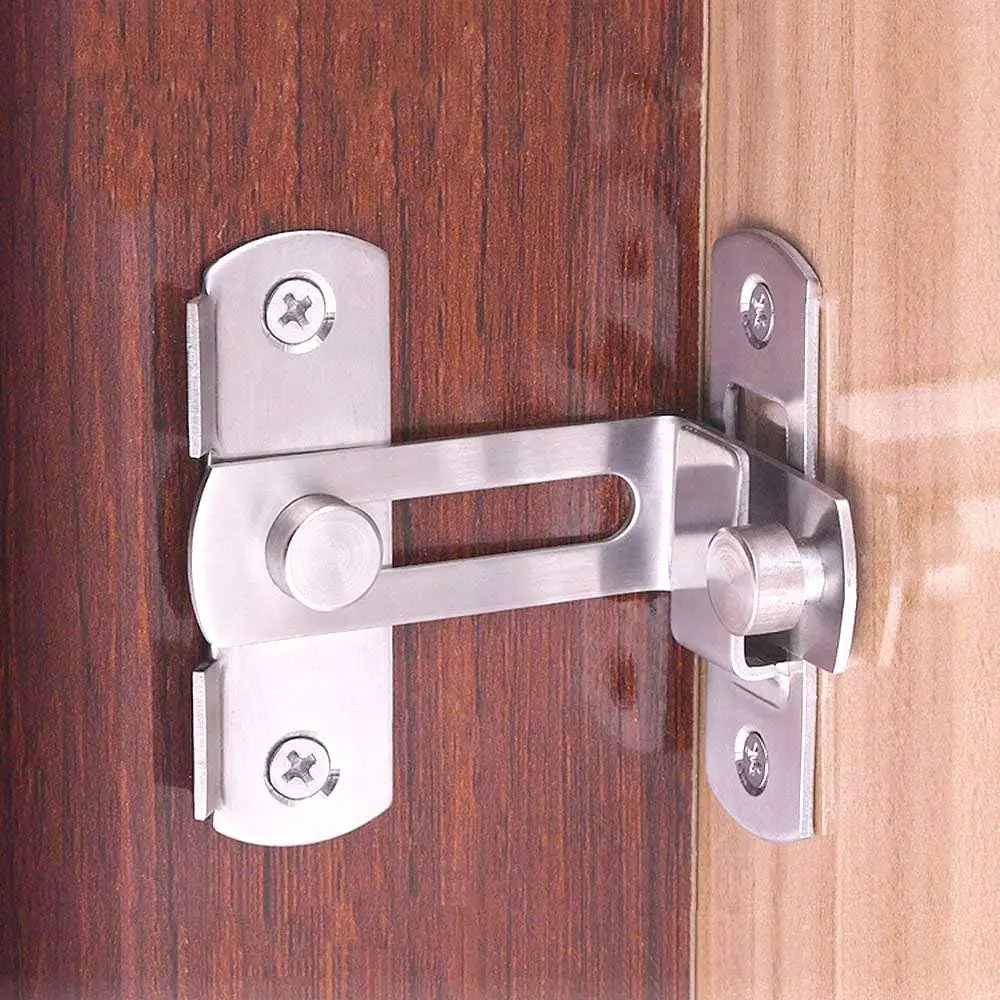 1pc 90 Degree Door Buckle Door Bolt Stainless Steel Lock Sliding Door Right Angle Buckle Door And Window Bathroom Bending Latch