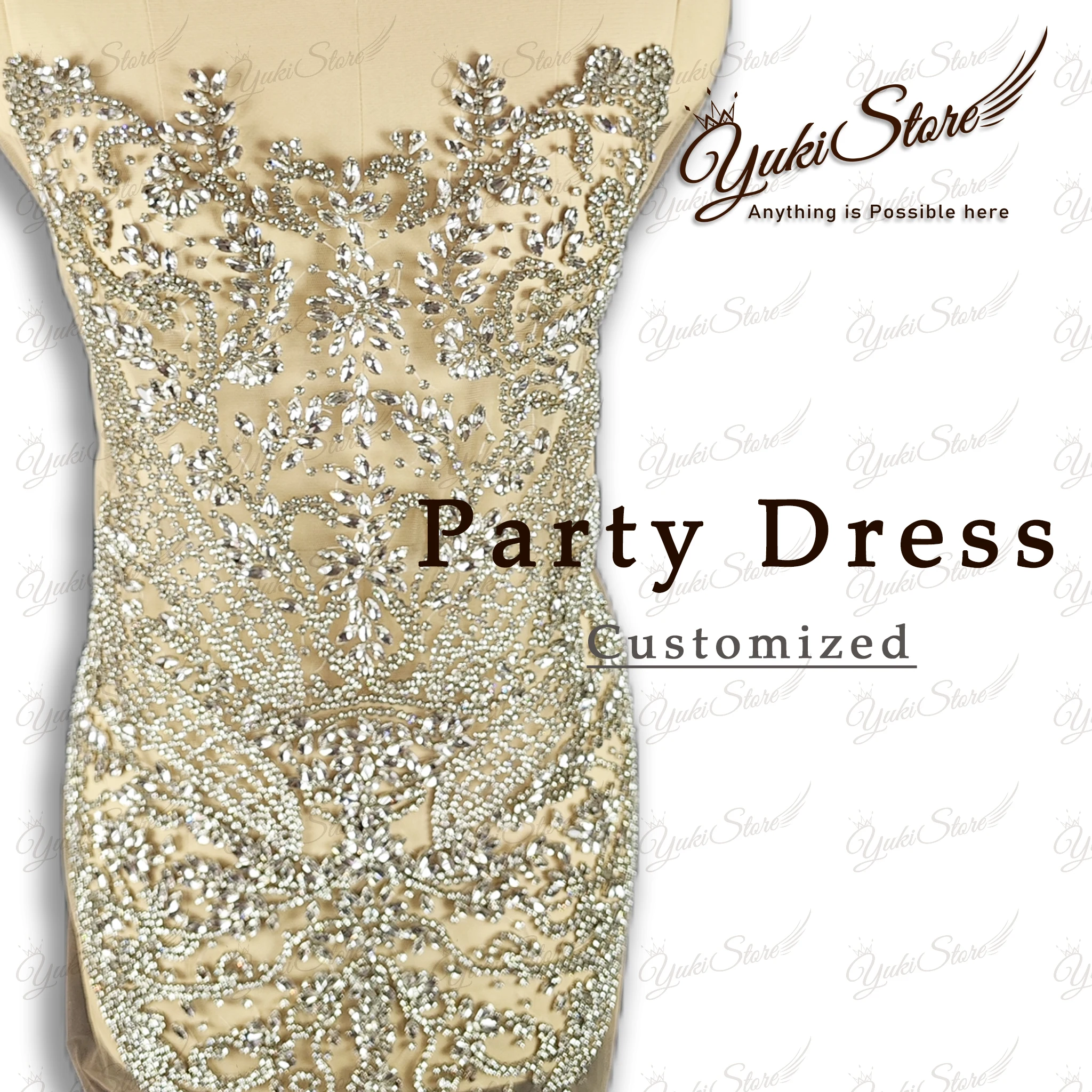 

Newest wedding dress cocktail dress Beautiful Quality Perfect Material Sexy Lady Silver Diamond Bodice Applique JY094 2024