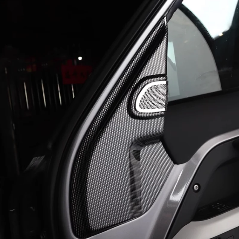 For Land Rover Defender 110 2020-2024 ABS Carbon Fiber Car Door A-pillar Speaker Horn Decoration Cover Stickers Car Accessories