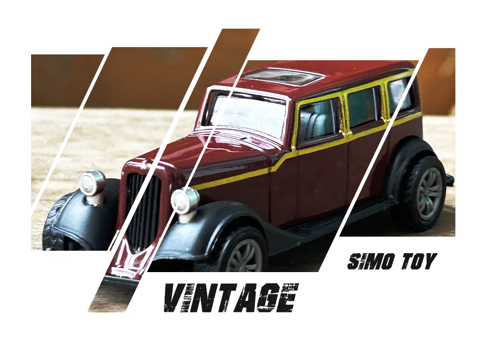 1:43 Legierung Vintage Diecast Auto Modellauto Classic Cadillacs V8 Zurückziehen Auto Modell Miniatur Fahrzeug Replik Geschenk für Kinder Erwachsene – Detail 2