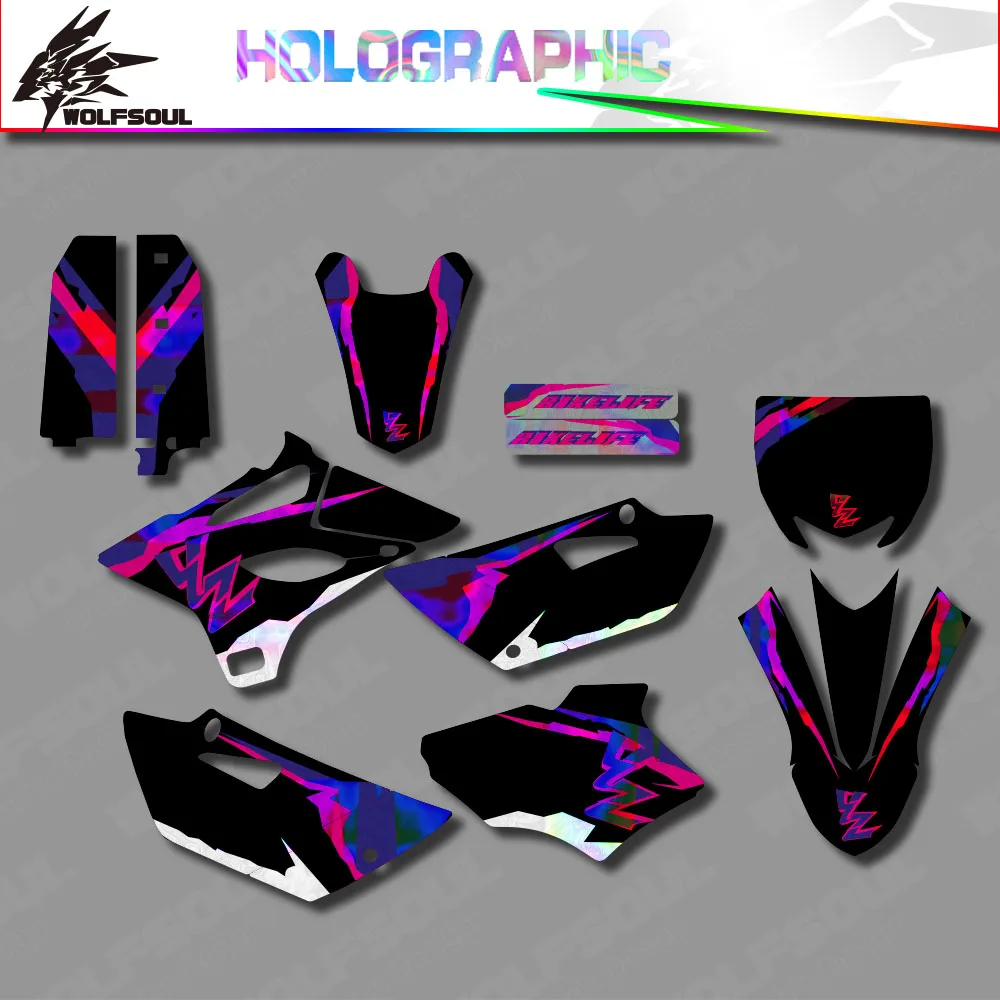 Motorcycles Holographic Background Graphics Decals Stickers Kit For YAMAHA YZ85 YZ 85 2015 2016 2017 2018 2019 2020 YZ-85 Custom