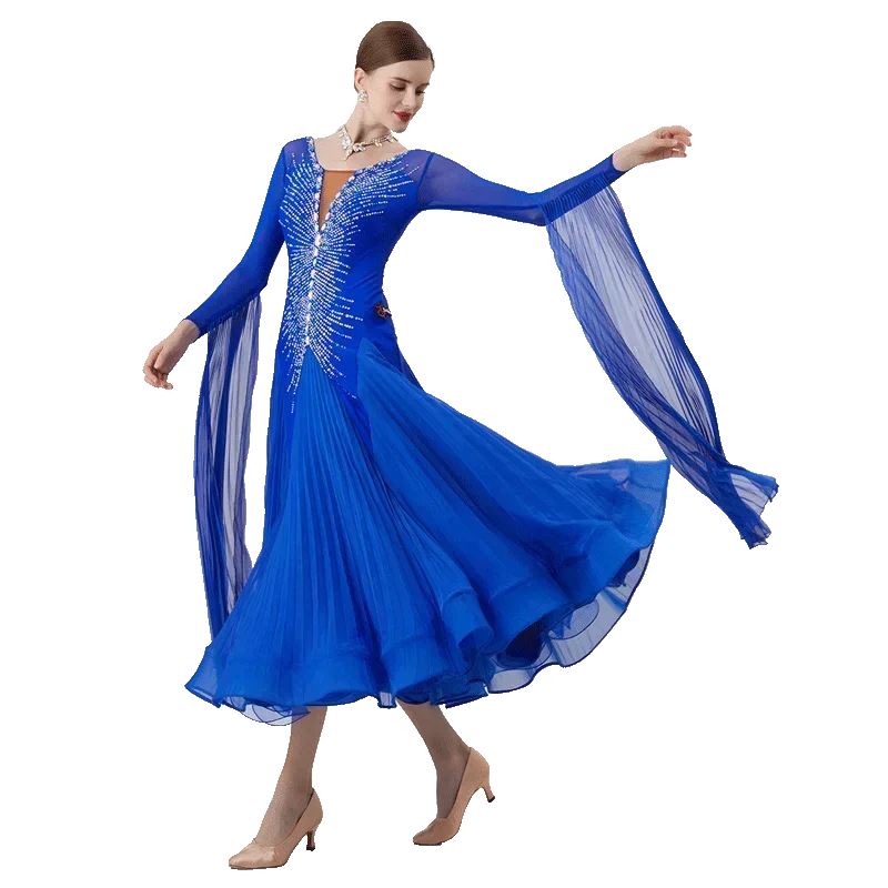 

Customized Romantic Women's Disfraz Vestido Princesa Elegante Niña Dance Rhinestone Waltz Competition Performance