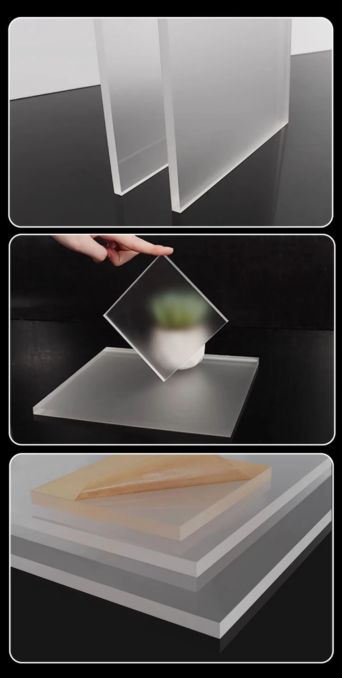 Full-size Matt Doorschijnend Acrylplaat Frosted Plastic Board Voor Reclame Decor Craft DIY Display dik 2/3/5/8/10mm
