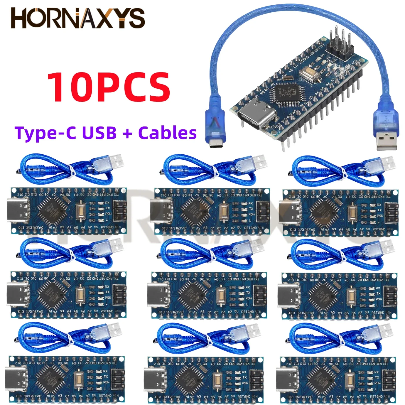 Рекламный контроллер arduino Nano V 3,0 Atmega328 Совместимая модульная плата для печатной платы Placa Alter MINI/TYPE-C/MICRO USB