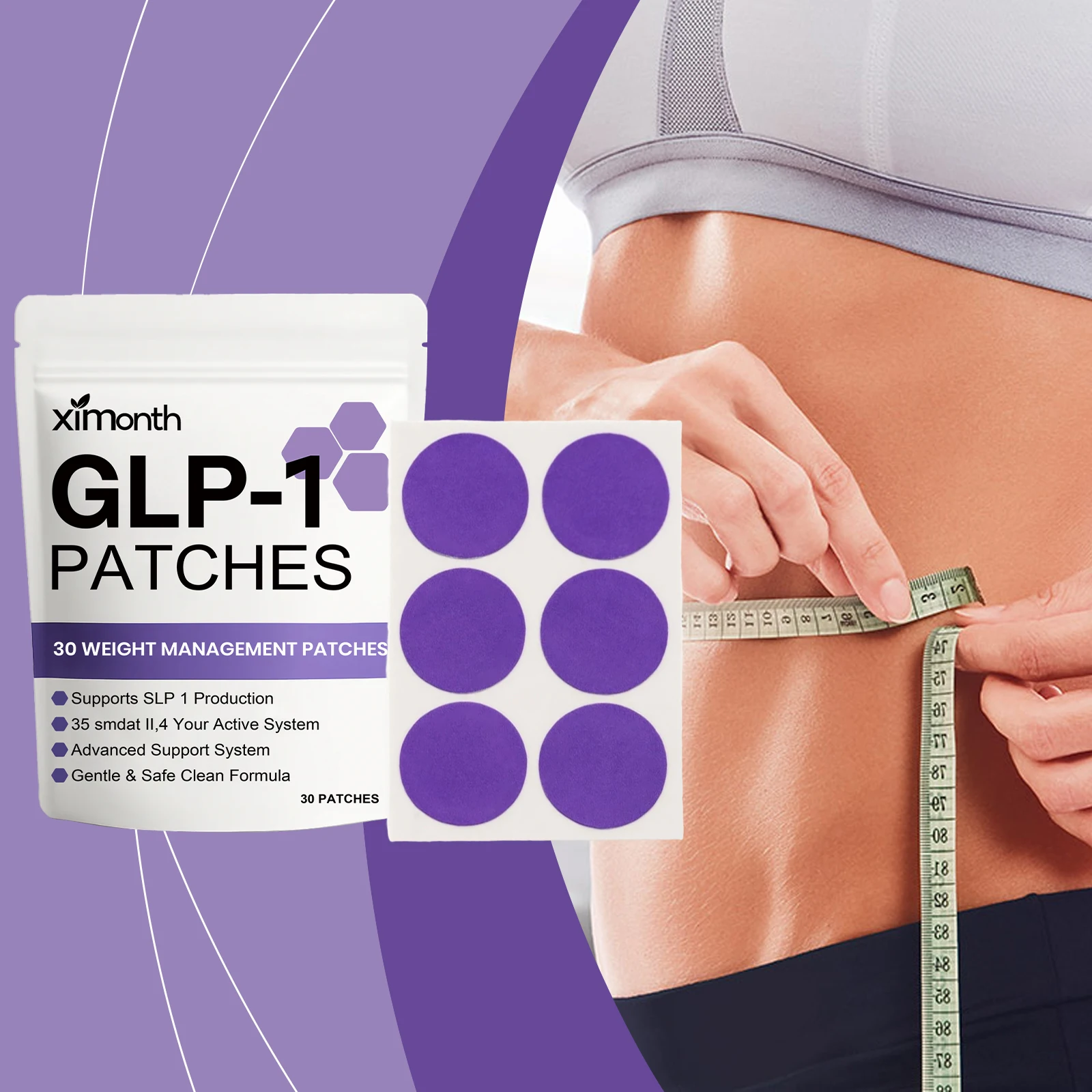 Body Shaping Patches Burn Fat Promote Metabolism Lymphatic Drainage Accelerate Microcirculation Weight Management Navel Patch