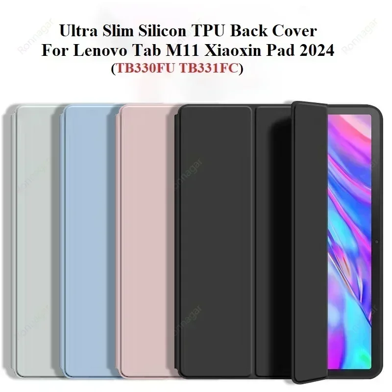 

Smart Case for Lenovo Tab M11 11" 2024 TB330FU Slim Stand Tri-Fold Wake/Sleep Soft Tablet Cover Lenovo Tab M11 TB330FU TB331FC