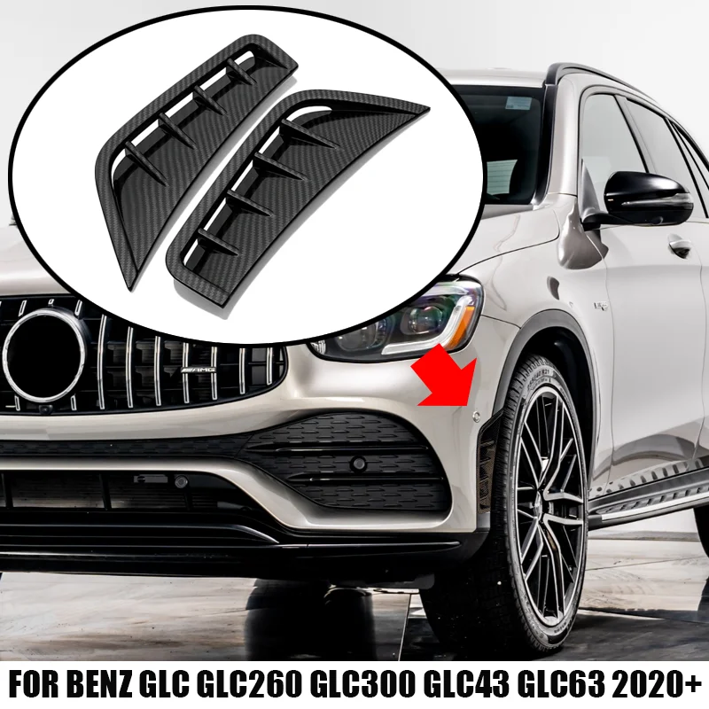 

Use For Benz GLC-Class 2020+ GLC260 GLC300 X253 GLC63 GLC43 Front Wheel Bumper Air Intake Hood Vents Decorative Cover Accessorie