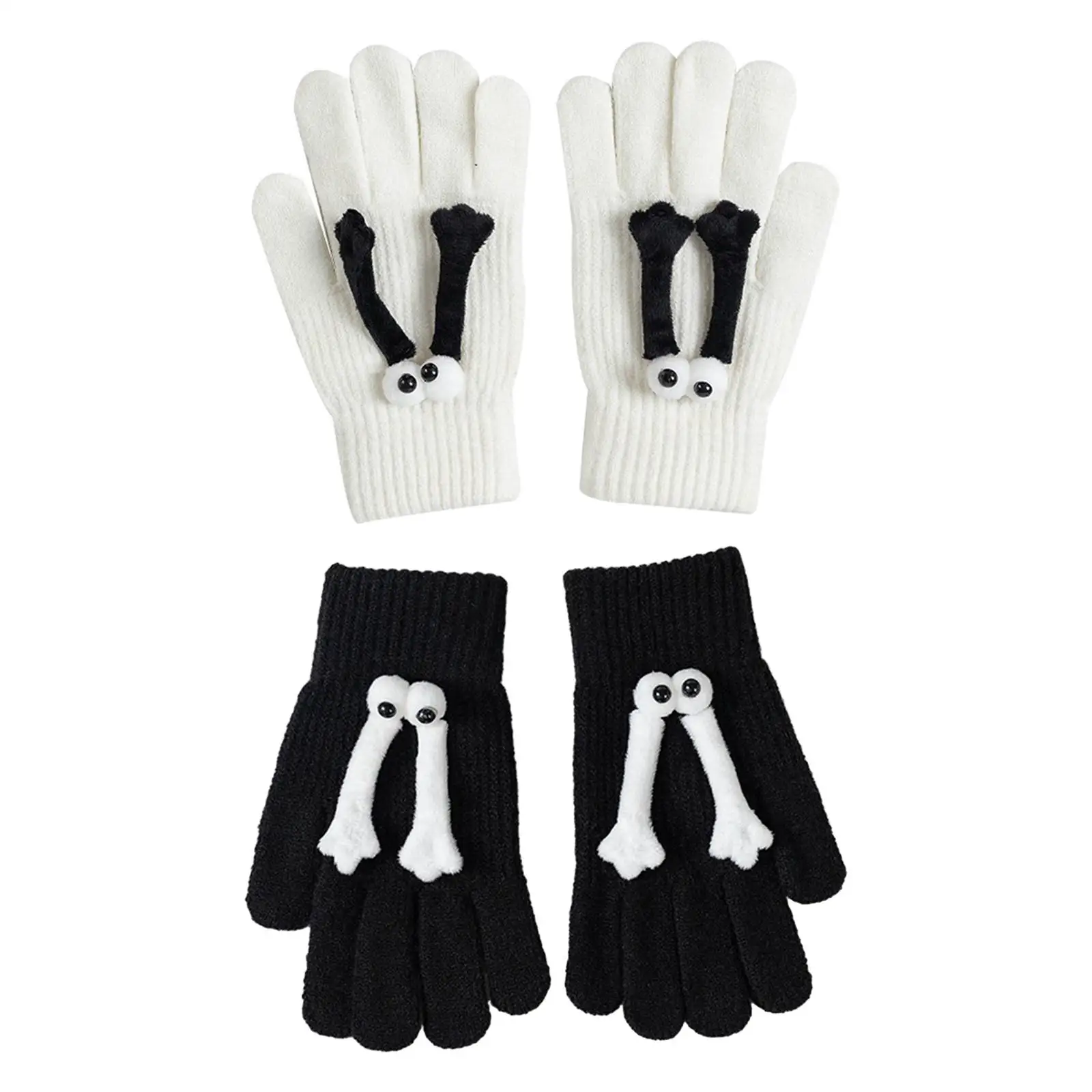 

Hand in Hand Gloves Women Girls Breathable Touch Screen Adults Kids 3D Cold Weather Novelty Thermal Gloves Holding Hands Gloves