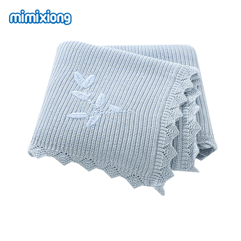 

Baby Blankets White 90*70cm Hand Knitted Newborn Boys Girls Cotton Swaddle Wrap Quilts for Stroller Bassinet Portable Infant Mat
