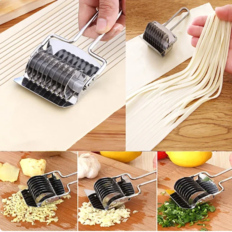 Rodillo de Acero Inoxidable para Cortar Pasta y Verduras, Utensilio de Cocina para Hacer Espaguetis y Repostería
