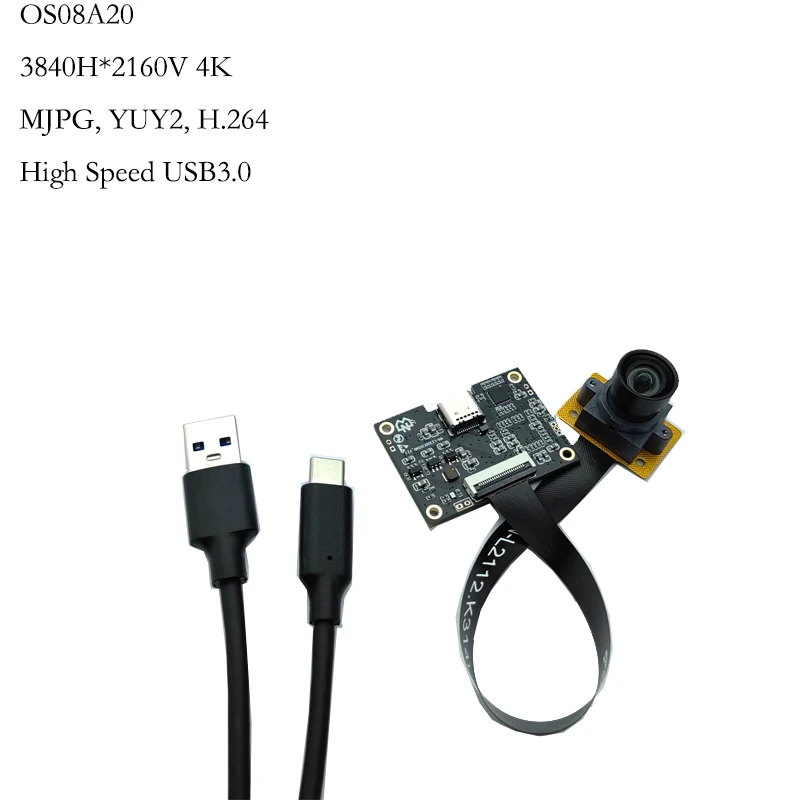 

3840*2160 4K OS08A20 USB3.0 Type-C Camera Module FF 90° MJPG, YUY2, H.264 UVC-compliant, Plug and Play For Document photography