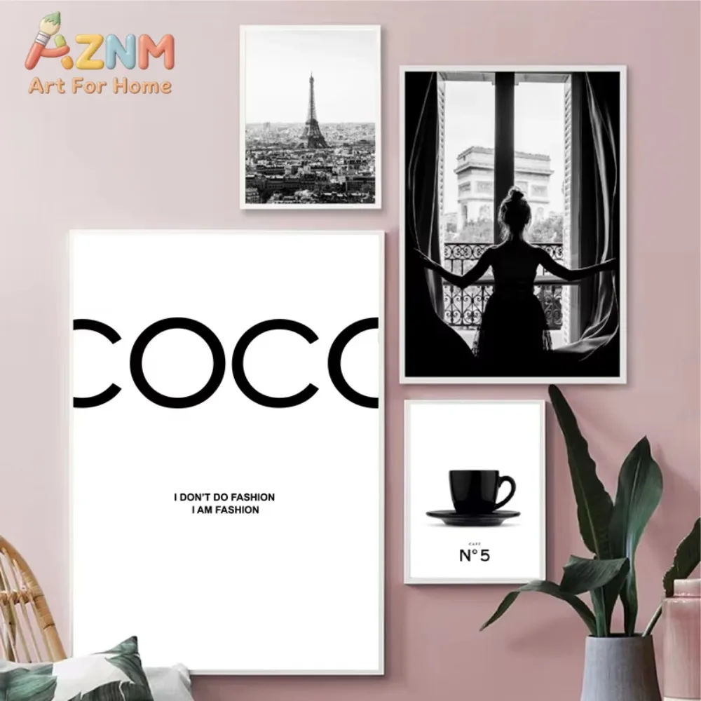 

1pc Elegant Woman Fashion Coco Quotes Wall Art Nordic Style Canvas Prints for Living Room Modern Home Decor Posters