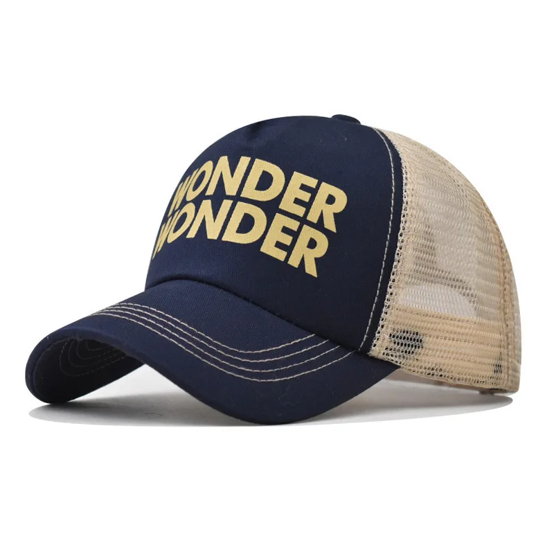

Pure Cotton Printed Wonder Baseball Outdoor Versatile Personality Large Embroidered Trucker Hat